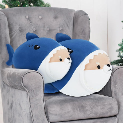 Shark Plush Stuffed Animal-16''Corgi Shark Plush Toy, Shiba Inu Shark Plush Pillow, Cute Soft Plush Shark Plushie Stuffed Toys, Shark Plush Pillow...