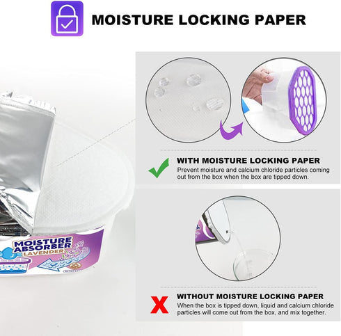 NATRUTH Moisture Absorbers 10.5OZ*6-Pack With Lavender Scent,Portable Closet Dehumidifier, Odor Eliminator Absorber Bucket,Humidity Absorber,Clean...