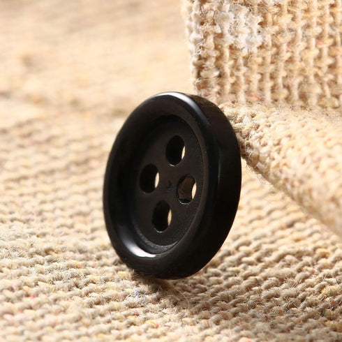 Dophee 100Pcs Wholesale 10mm Black Round Resin 4 Holes Clothes Sewing Buttons DIY Use...
