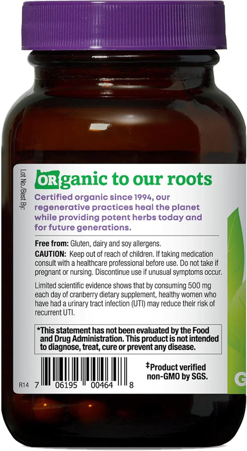 Oregon's Wild Harvest Non-GMO Gluten-free Cranberry, Organic Herbal Supplements, 60 Count...