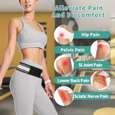 PHOSHO Sacroiliac Si Belt for Women - Si Joint Belt for Men - Adjustable Sciatica Pain Relief Belt Medium Large Size...