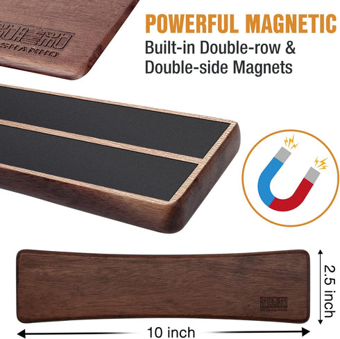 Knife Magnetic Strip, Acacia Wood Powerful Magnetic Knife Strips, Magnetic Knife Holder for Wall 10 Inch Use as Magnetic Tool Organizer, Home Orga...