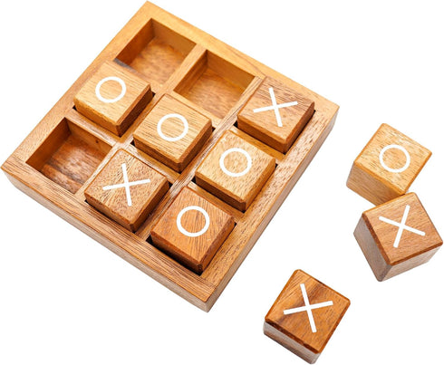 BSIRI Wooden XO Blocks (L) Tic Tac Toe Board Games - Ideal for Kids Games, Family Games and Game Night for Adults, Farmhouse Decor for Coffee Tabl...