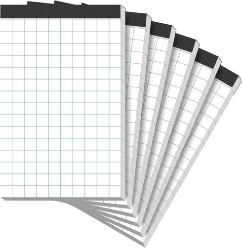 Graph Paper Pads 6 Pack Grid Paper Pad 5x8 White Note Pads 2x2 Squares Per Inch Writing Pad Perforated Lined Grid Notebook 30 Sheets Paper Pads Sm...