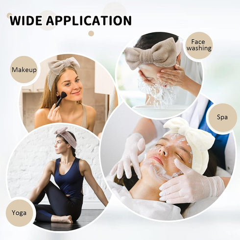 WHAVEL 6 Pack Spa Headband Makeup Headband for Washing Face, Skincare Headbands Face Wash Headband Microfiber Bow Headbands Facial Headband Fluffy...