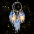 KHOYIME LED Light Up Dream Catcher Half Circle Moon Decor with Lights Handmade Feather Dreamcatchers for Bedroom Bohemian Home Decor Wedding Ornam...