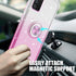 TJS Compatible with Samsung Galaxy A02S Case, with Tempered Glass Screen Protector, Metal Ring Magnetic Support Kickstand Tone Shinny Glitter Girl...