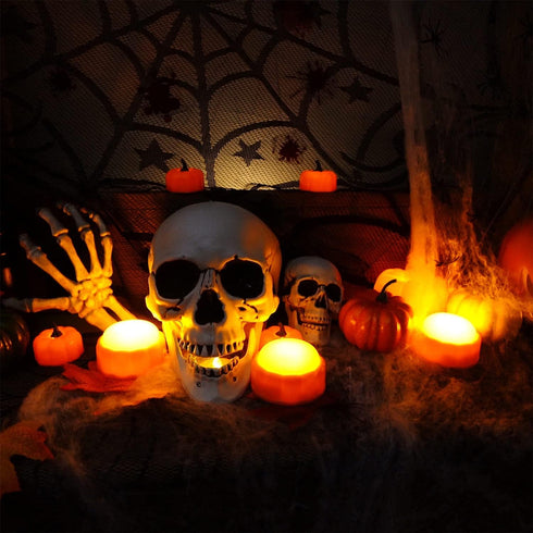 Homemory Halloween Bright LED Pumpkin Lights with Remote Control and Timers, Jack O’ Lantern Lights Battery Operated for Halloween, Fall Decoratio...