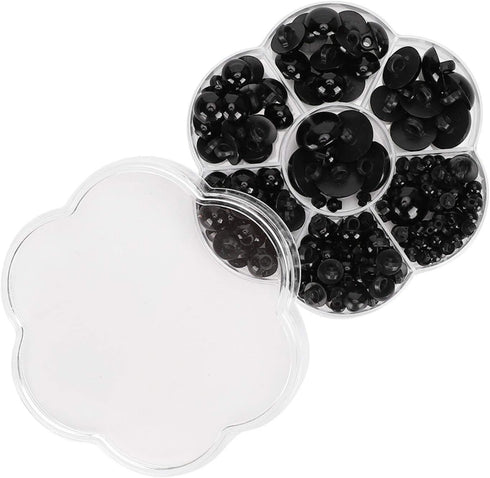Mushroom Domed Black 184pcs DIY Plastic Eyes, Buttons, Artificial Animal Sewing Buttons for Art Toys Art Craft Craft Supplies...