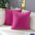 mixeoo Comfy Hot Pink Throw Pillow Covers Decorative Square Solid Thick Velvet Super Soft Cushion Cases Home Decor for Sofa Couch Living Room Chai...