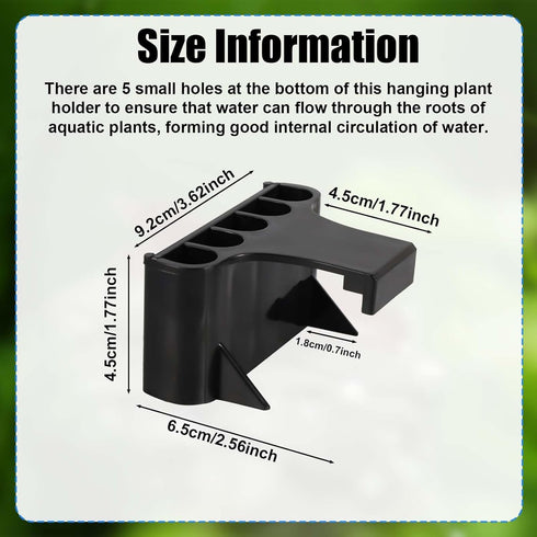 2pcs Aquarium Plant Holder, 5 Holes Top Rimmed Aquarium Floating Planter Box Plastic Aquatic Plant Cup Holder Hanging Aquarium Plant Basket Rack S...