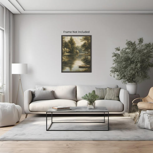 Posterizer 1 pcs- lake scene-nature-oil painting style 2-Landscape & Nature Art-Floral Botanical Art- Decor for Home & Office- unframed wall art...
