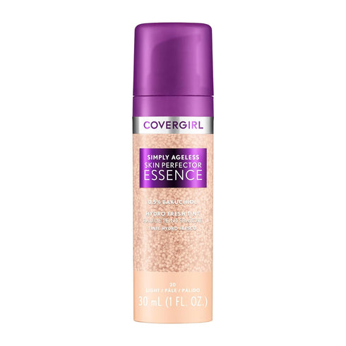 Covergirl Simply Ageless Skin Perfector Essence Foundation, 20 Light, Tinted Skin Perfector, Skincare Makeup Hybrid, Sheer Tint, Radiant Finish, S...