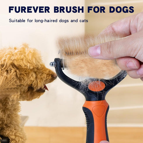 Dematting comb for Dogs, Cat deshedding Brush,Pet undercoat brushes, Dog Grooming Rakes for long haired Dogs-Double Sided Shedding,Dog brush for m...