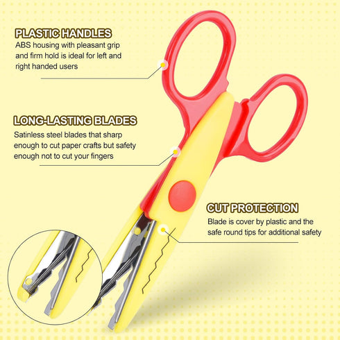UCEC 42 Pack Craft Scissors Decorative Edge, Hole Punch Shapes Craft, Cardstock Paper for DIY Art, Crafts, Scrapbook, Card Making, School Supplies...