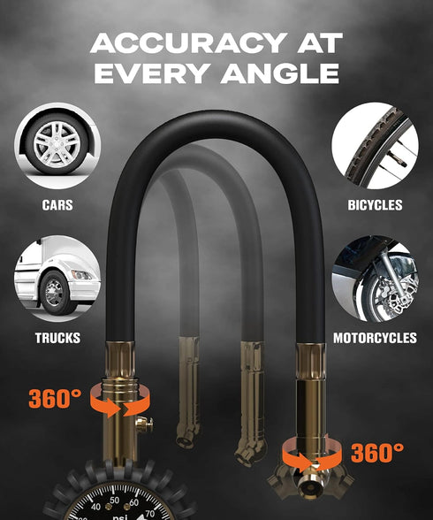 Vondior Tire Pressure Gauge (0-100 PSI) - Certified ANSI B40.1 Tire Gauge for Cars and Trucks, Large 2" Glow Dial Easy-Read Tire Gauges for Tire P...