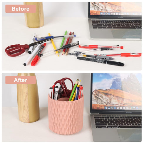 Makeup Brush Holder Organizer -360° Rotating Multi-Functional Pen Holder for Desk,Multi-Purpose Desktop Stationary Organizer,Storage Cup for Lipst...