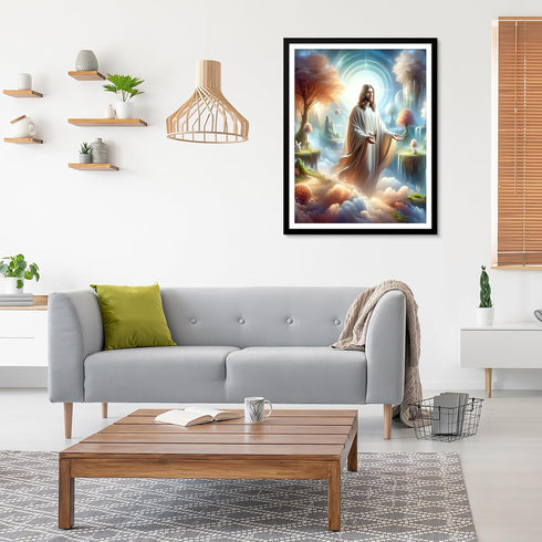 EOBROMD Landscape Jesus Diamond Art Painting Kits, Paint by Number Kits for Adults Beginners DIY Paint Picture with Full Drill Diamond Dots for Ho...