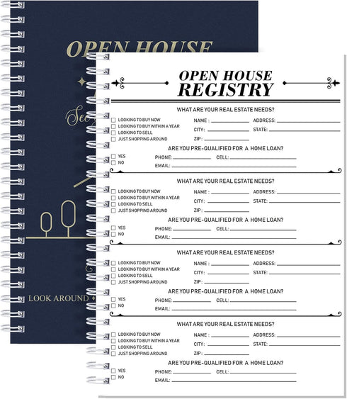 2 pieces Open House Visitor Register Guest Registry Sign Frosted Waterproof Cover with Thank You for Coming Tent Card for Real Estate Agent Suppli...