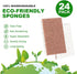 HOMEXCEL Natural Scrub Sponges Kitchen 24 Pack, Non-Scratch Cleaning Sponges for Dishes, Cellulose Sponges Safe on Non-Stick Cookware, Dual Sided ...