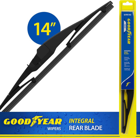 Goodyear 14" Integral Rear Wiper Blade with Polymer Hard Shell Frame, Replacement Window Wiper for Integral Arms, Pack of 1...