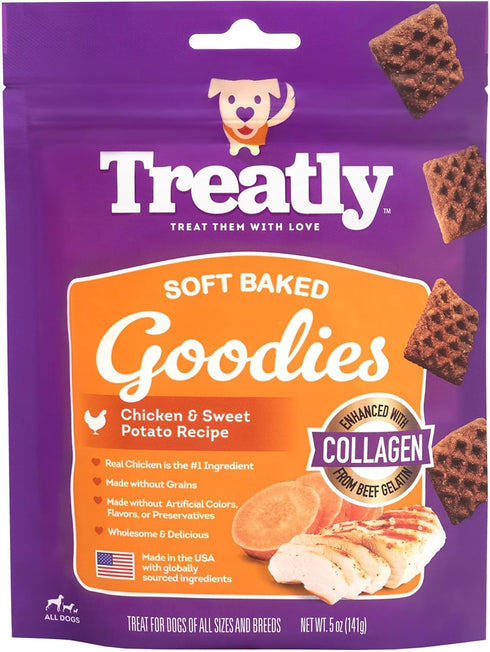 Soft Baked Goodies Chicken & Sweet Potato w/Collage Dog Treats - 5oz/1 Pack...
