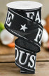 Farmhouse Wired Ribbon, Black and White Script - 2.5 Inches x 10 Yards...