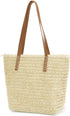 Straw Beach Bag for Women Large Straw Tote Bag with Zipper Summer Woven Bag Beach Travel Casual Straw Shoulder Bags...