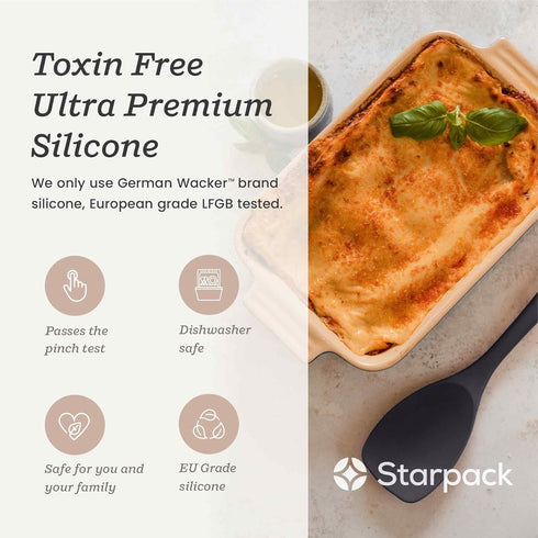 Starpack 'The All Rounder' Premium Silicone Spoonula - Heat Resistant to 600F - Silicone Spoonula Spatula - Kitchen Spoon Spatula (Stormy Grey)...
