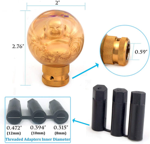 Gear Shifter Knob, Lucky Style MT Car Stick Shift Handle Fit Most Automatic Manual Transmissions, Gold...