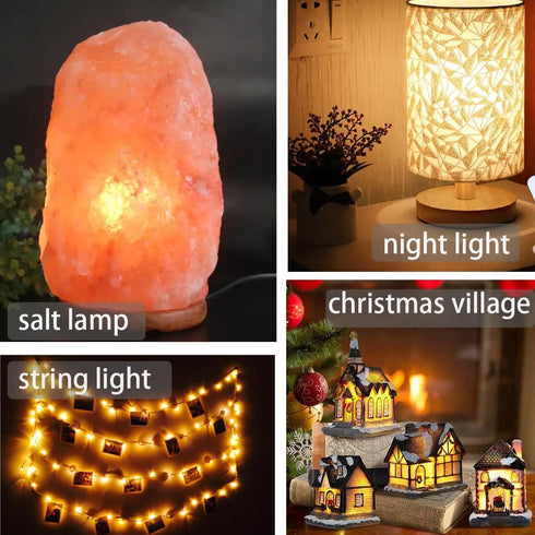 Christmas Village Replacement Light Bulbs C7 Edison LED Mini Night Light Bulbs 0.5W Equivalent to 5 Watt Incandescent - E12 Candelabra Base 2700K ...