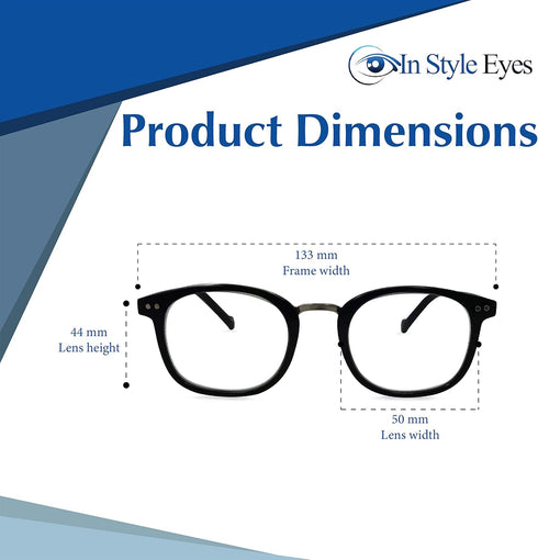 In Style Eyes Modern Reading Glasses - Full-rimmed, Classic Oval Style, Lightweight Frame with Metal Spring Hinges - Grey - 2.5x...