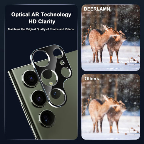 DEERLAMN [3-Packs for Samsung Galaxy S24 Ultra Camera Lens Protector(6.8 Inch),9H Hardness Anti Scratch Easy Installation Tempered Glass - Black.....