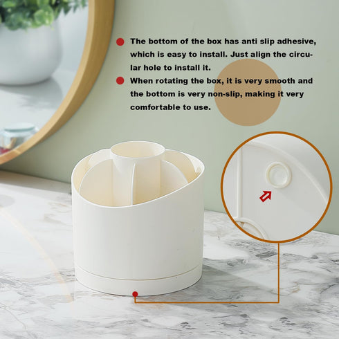 Makeup Brush Holder with 7 Compartments, 360 Degree Rotate for Vanity, Bathroom, Dresser, Makeup Organizer Countertop, Desk Organizers and Storage...