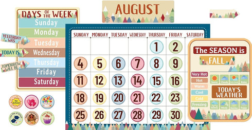 97Pcs Moving Mountains Calendar Bulletin Board Classroom Decor Teachers Wall Calendar Set For Classroom School Supplies...