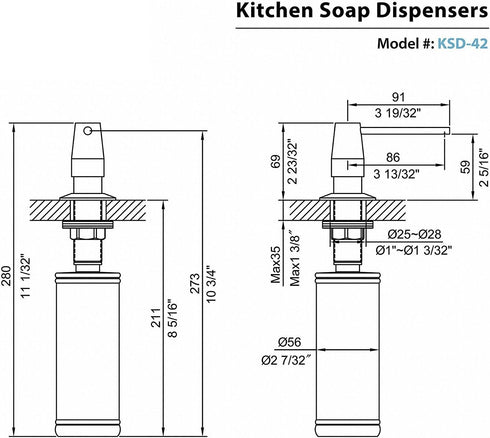 KRAUS Kitchen Soap and Lotion Dispenser in Chrome, KSD-42CH...
