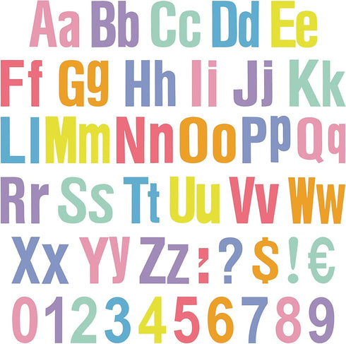 134 Pcs 5 Inch Bulletin Board Letters Colorful Alphabet Letters Numbers and Punctuation Cutouts Letters for Bulletin Board Wall Set for Display Bo...