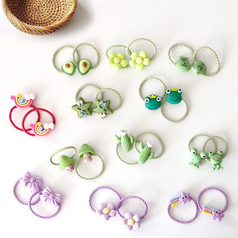 WillingTee 120pcs (60 pairs) Mix Colors Girl's Elastic Hair Ties Soft Rubber Bands Hair Bands Holders Pigtails Hair Accessories for Girls Infants ...