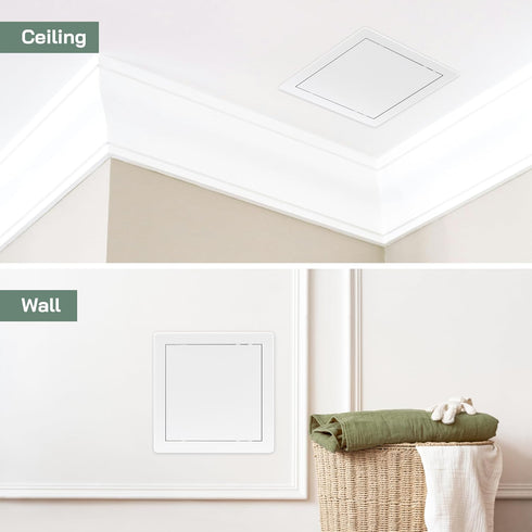 Vent Systems 8x8 Access Panels - Pack of 2 - ABS Plastic - Easy Access Panel for Drywall, Wall and Ceiling Electrical and Plumbing Service Door Co...