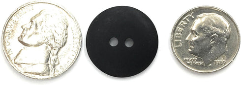 12 Tailored Premium Flat Suspender Buttons, Military Army Buttons 3/4" Matte Black Flat Buttons...