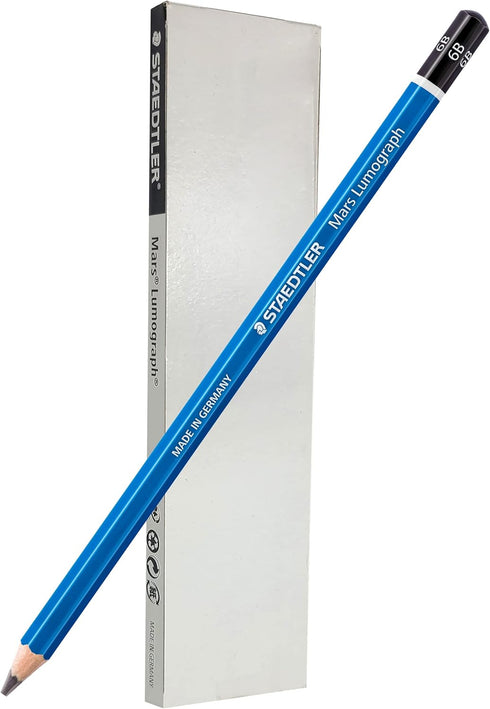 STAEDTLER Mars Lumograph 6B Graphite Art Drawing Pencil, 6 Pencils...