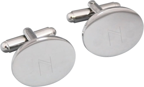 Cathy's Concepts Personalized Silver Oval Cuff Links, Letter N...