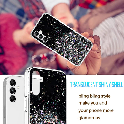 Compatible with Samsung A35 5G Case Clear Glitter Bling Cases for Women, Samsung Galaxy A35 5G Phone Case Silicone TPU Shockproof Protective Cover...