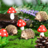 8 Pcs Fairy Wild Garden Accessories Mini Hedgehogs and Mushroom Statue Micro Landscape Plant Pots Bonsai Craft Decor Miniature Mushroom Figurines ...