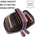 RFID Credit Card Holder, Small Leather Zipper Card Case Wallet for Women and ID Window Coin Pouch Security Travel Wallet (PURPLE)...