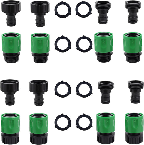16 Pcs 3/4"Garden Hose Quick Connector, Hose Fitting Water Hose Connectors.Male and Female No Leak Quick Release Hose Connector?Connectors Hose En...
