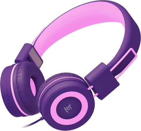C89 Kids Headphones, Wired Headphone without Microphone, On Ear Headphone with Adjustable, 3.5mm Aux Nylon Cable, Foldable Headphones for School T...