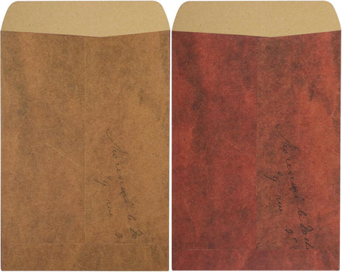 100 Pack Coin Envelopes, Vintage Envelopes Mini Envelopes for Coins Jewelry Gift Card (2 Designs)...