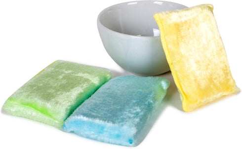 Smart Design Delicate Use Smart Cloth Scrub Sponge with Odorless Rayon Fiber - Set of 3 - Ultra Absorbent - Dual Soft Sides - Cleaning, Dishes, St...