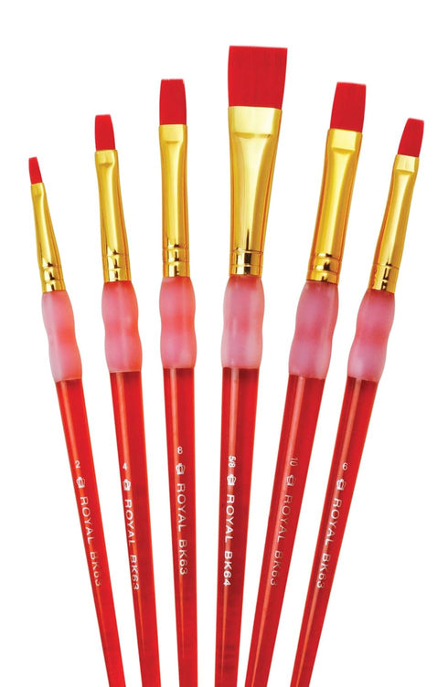 Royal BRUSH-BK604 Big Kids Choice Deluxe Shader Synthetic Paint Brush Set, Assorted Size, Orange, Set of 6...